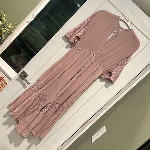 Free People Romper with lace detail and gems